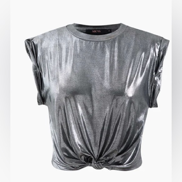 Micas Tops - Micas crop top silver color size XL
